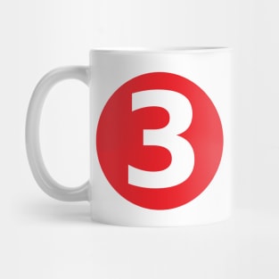 Number 3 Big Red Dot Letters & Numbers Mug